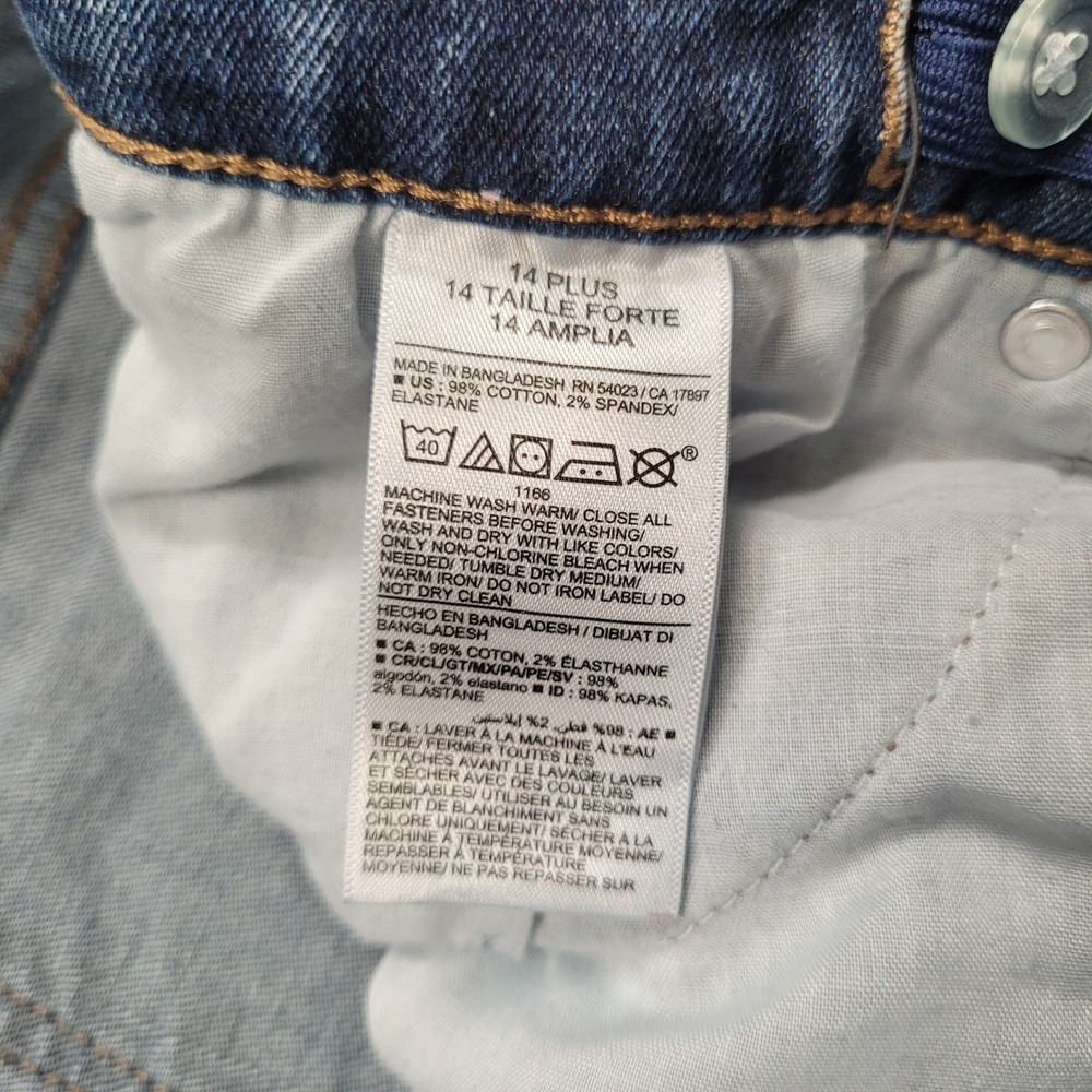 Old Navy Kids Boot Cut Built In Flex Blue Jeans 14 Plus Medium Wash Denim - Picture 3 of 12